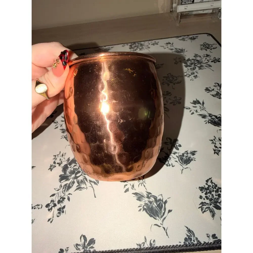Godinger Monogram D Hammered Copper Moscow Mule Mug Brass Handle Barware